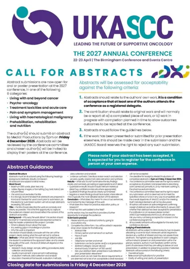 UKASCC Conference 2027 - Call for Abstracts